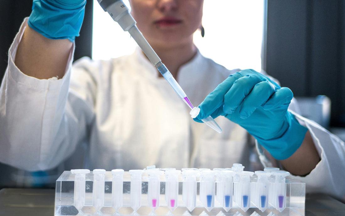 Wissenschaftlerin pipettiert Proben im Labor